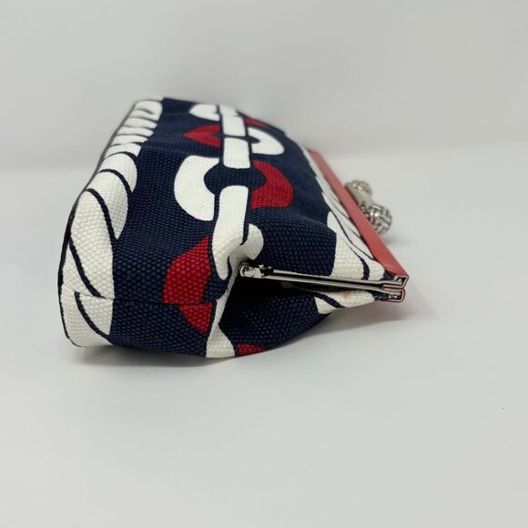 Brighton Nautical Chain Print Clutch with Chain Strap – Red, White & Blue - Picture 5 of 13